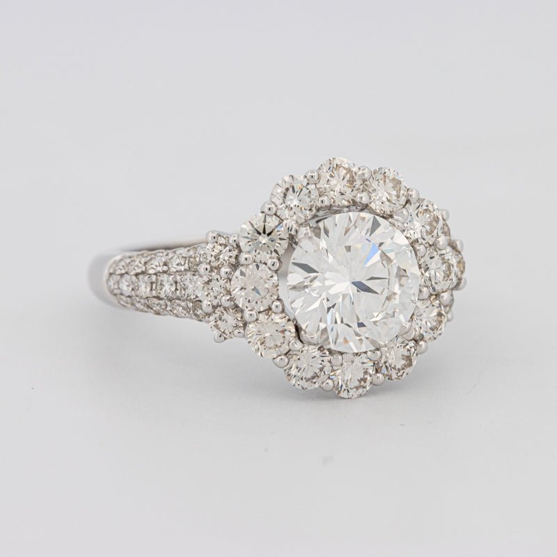 1.85 CT Round Cut Halo Pavé Solitaire (LG) - ZIZOV DIAMONDS