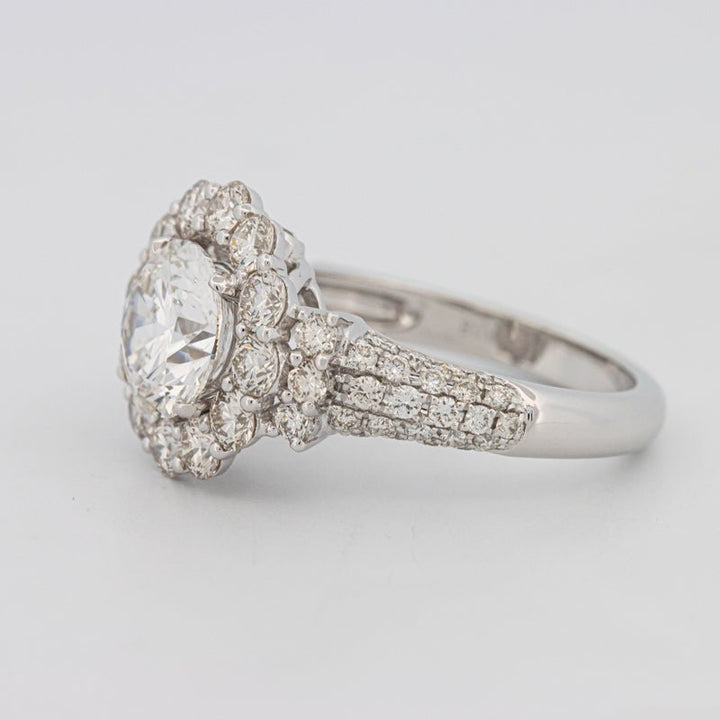 1.85 CT Round Cut Halo Pavé Solitaire (LG) - ZIZOV DIAMONDS
