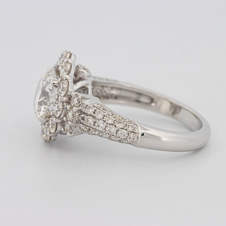 1.85 CT Round Cut Halo Pavé Solitaire (LG) - ZIZOV DIAMONDS
