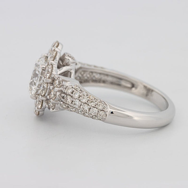 1.85 CT Round Cut Halo Pavé Solitaire (LG) - ZIZOV DIAMONDS