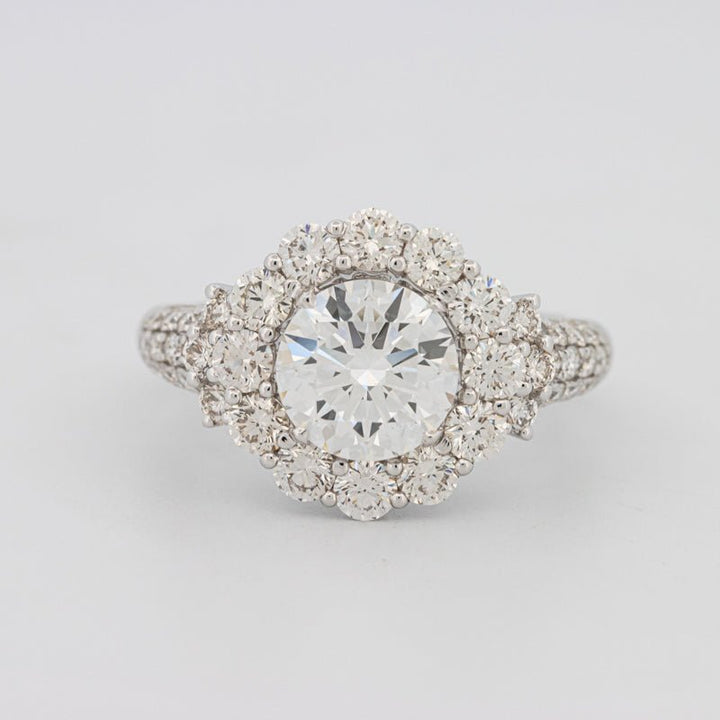 1.85 CT Round Cut Halo Pavé Solitaire (LG) - ZIZOV DIAMONDS