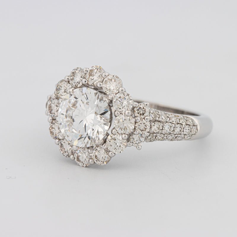 1.85 CT Round Cut Halo Pavé Solitaire (LG) - ZIZOV DIAMONDS