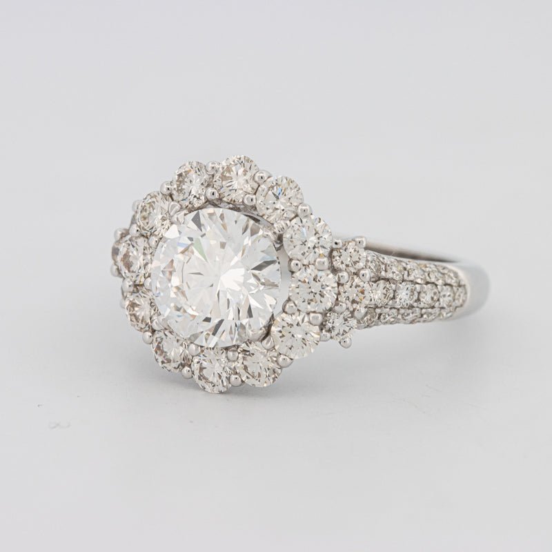 1.85 CT Round Cut Halo Pavé Solitaire (LG) - ZIZOV DIAMONDS