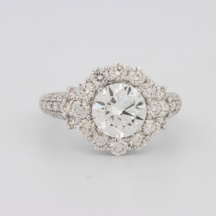1.85 CT Round Cut Halo Pavé Solitaire (LG) - ZIZOV DIAMONDS