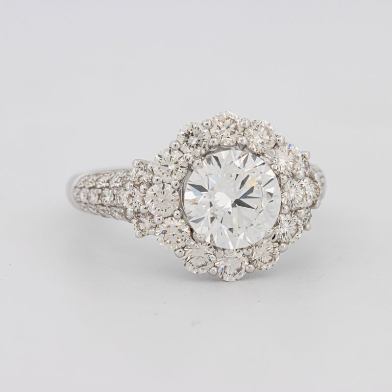 1.85 CT Round Cut Halo Pavé Solitaire (LG) - ZIZOV DIAMONDS