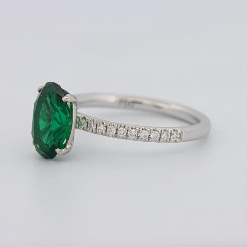 1.90 CT Oval Green Emerald Ring - ZIZOV DIAMONDS