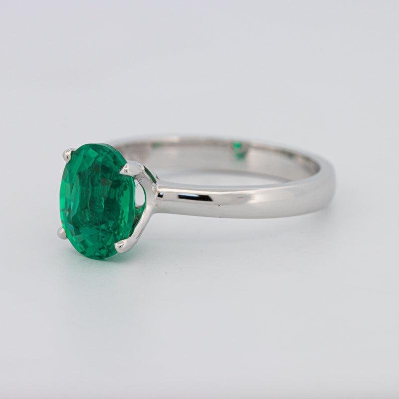 1.90 CT Oval Green Emerald Ring - ZIZOV DIAMONDS