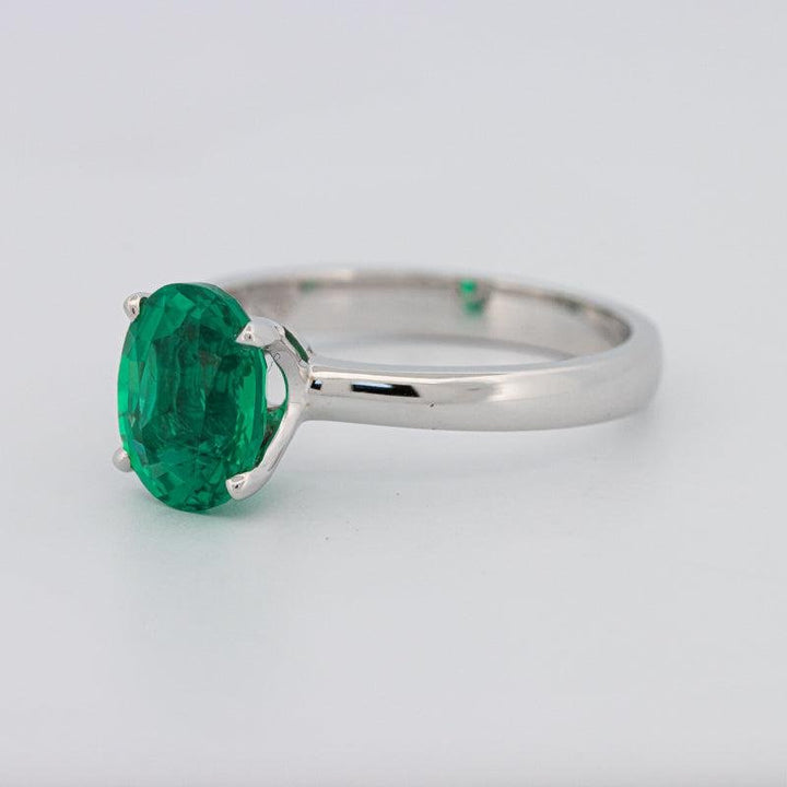 1.90 CT Oval Green Emerald Ring - ZIZOV DIAMONDS