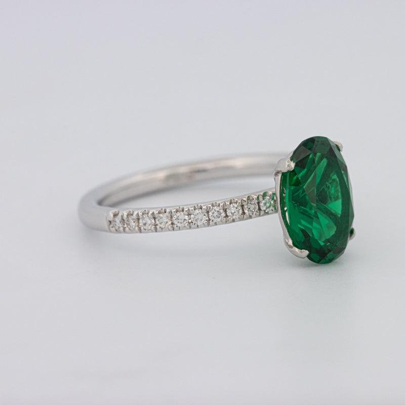 1.90 CT Oval Green Emerald Ring - ZIZOV DIAMONDS