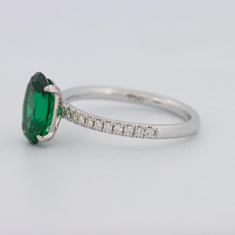 1.90 CT Oval Green Emerald Ring - ZIZOV DIAMONDS