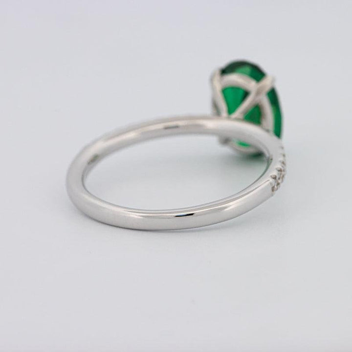 1.90 CT Oval Green Emerald Ring - ZIZOV DIAMONDS