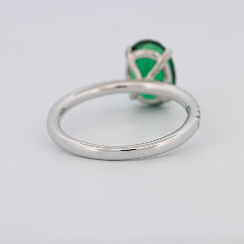 1.90 CT Oval Green Emerald Ring - ZIZOV DIAMONDS