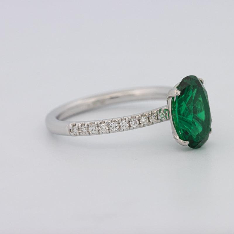 1.90 CT Oval Green Emerald Ring - ZIZOV DIAMONDS