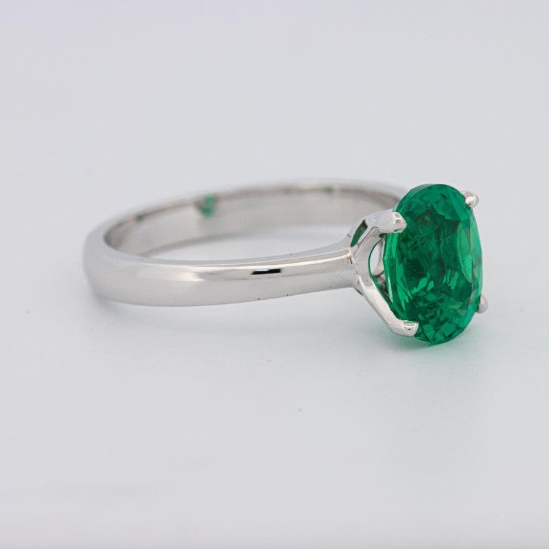 1.90 CT Oval Green Emerald Ring - ZIZOV DIAMONDS