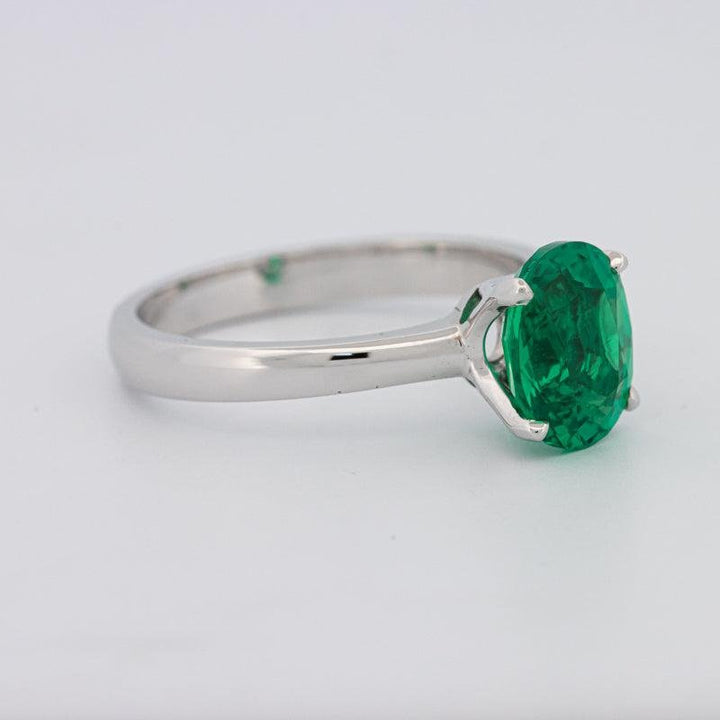 1.90 CT Oval Green Emerald Ring - ZIZOV DIAMONDS