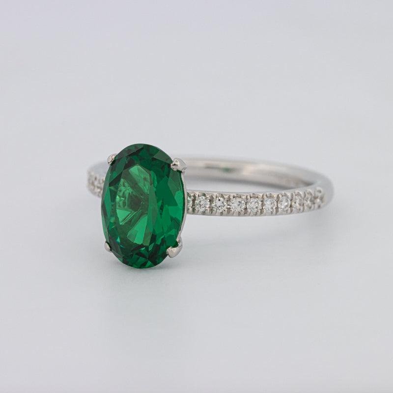 1.90 CT Oval Green Emerald Ring - ZIZOV DIAMONDS