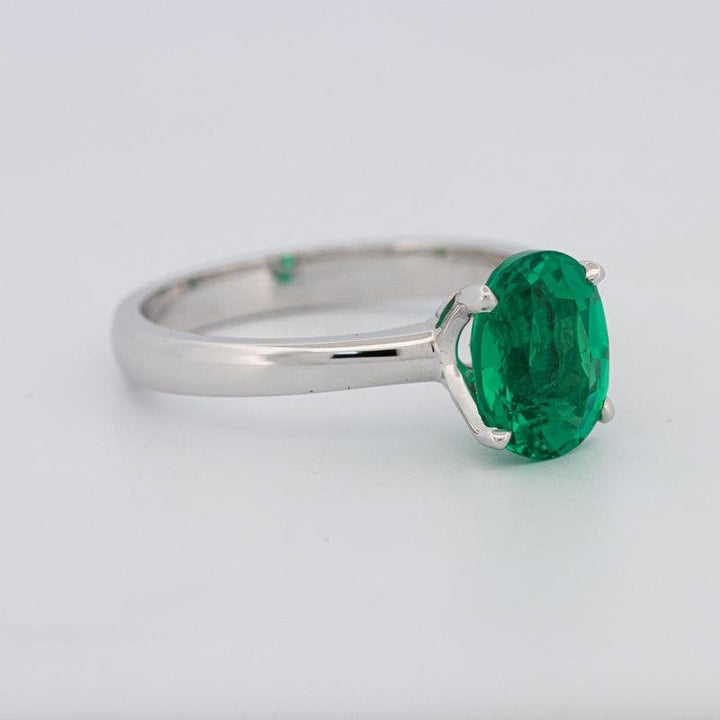 1.90 CT Oval Green Emerald Ring - ZIZOV DIAMONDS