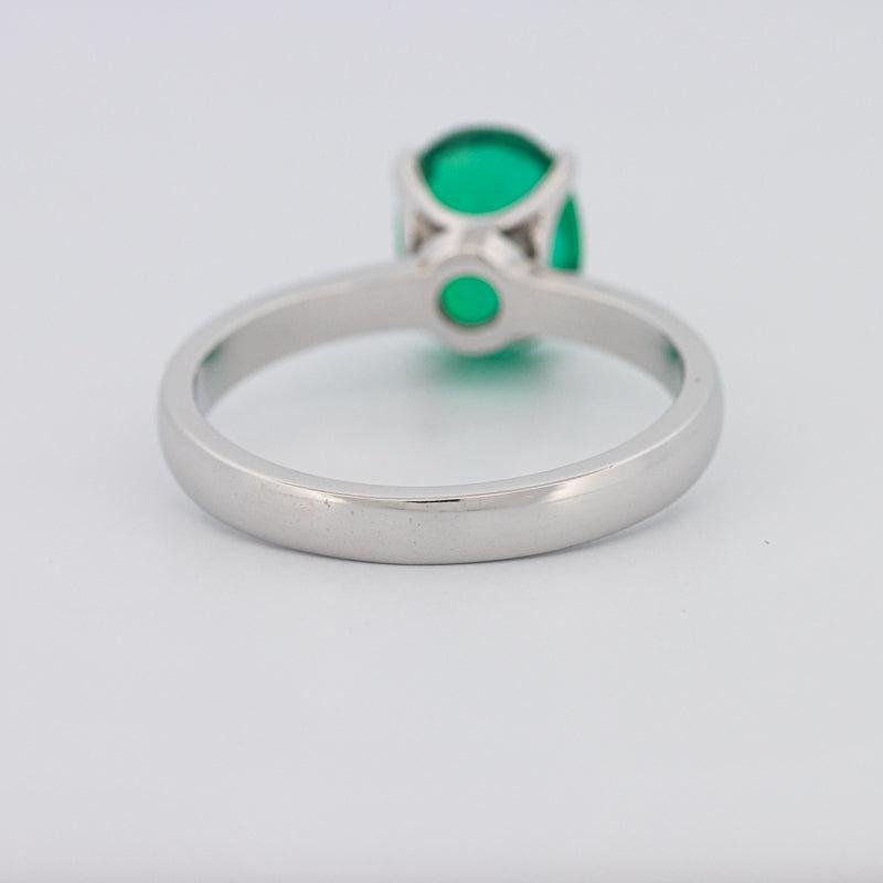 1.90 CT Oval Green Emerald Ring - ZIZOV DIAMONDS