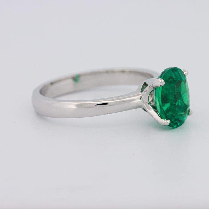 1.90 CT Oval Green Emerald Ring - ZIZOV DIAMONDS