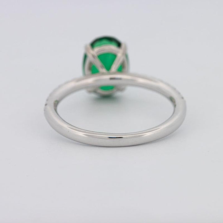 1.90 CT Oval Green Emerald Ring - ZIZOV DIAMONDS