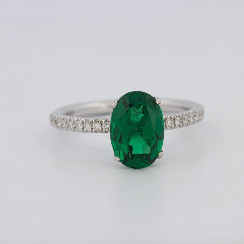 1.90 CT Oval Green Emerald Ring - ZIZOV DIAMONDS
