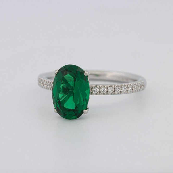 1.90 CT Oval Green Emerald Ring - ZIZOV DIAMONDS