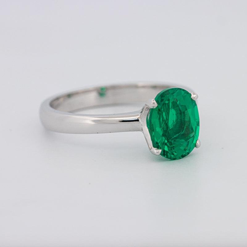 1.90 CT Oval Green Emerald Ring - ZIZOV DIAMONDS