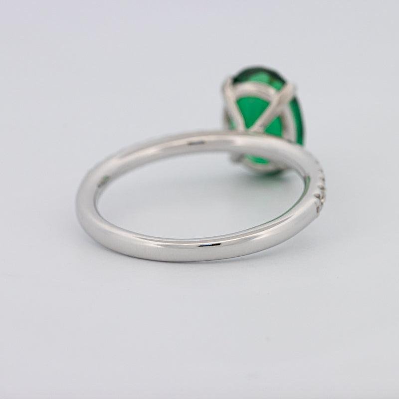 1.90 CT Oval Green Emerald Ring - ZIZOV DIAMONDS