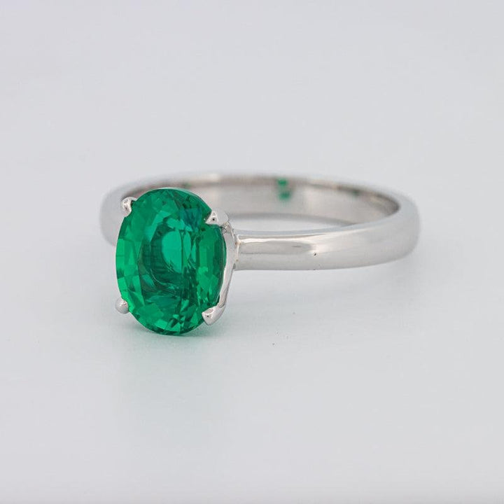 1.90 CT Oval Green Emerald Ring - ZIZOV DIAMONDS