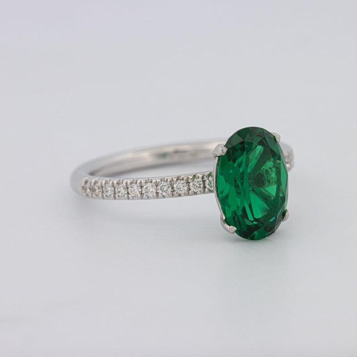 1.90 CT Oval Green Emerald Ring - ZIZOV DIAMONDS
