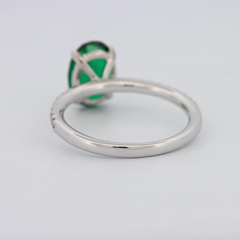 1.90 CT Oval Green Emerald Ring - ZIZOV DIAMONDS