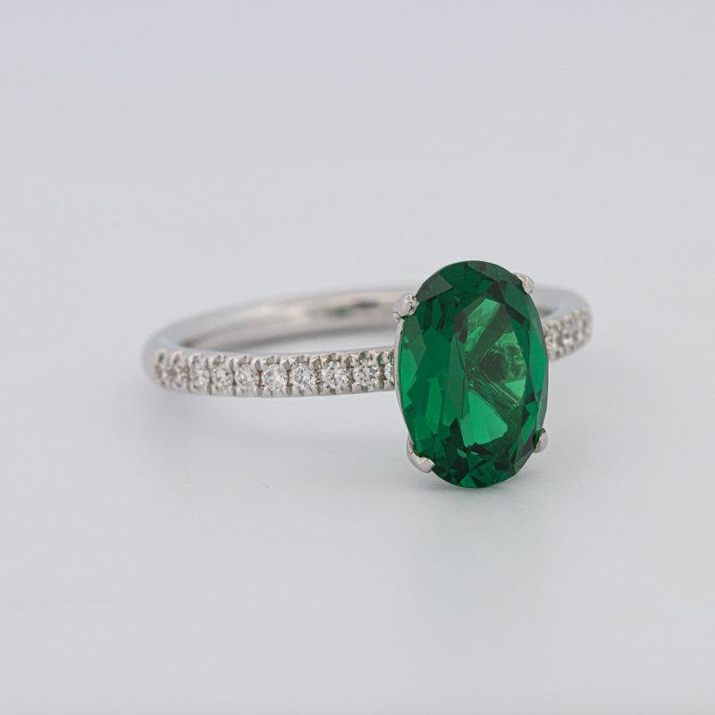 1.90 CT Oval Green Emerald Ring - ZIZOV DIAMONDS