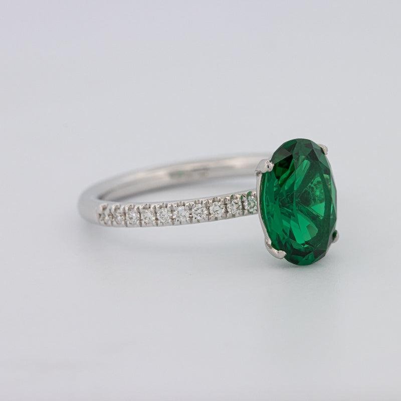 1.90 CT Oval Green Emerald Ring - ZIZOV DIAMONDS