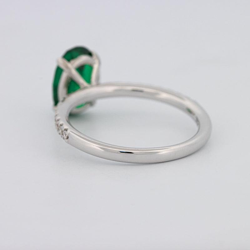 1.90 CT Oval Green Emerald Ring - ZIZOV DIAMONDS