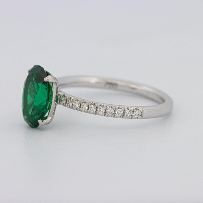 1.90 CT Oval Green Emerald Ring - ZIZOV DIAMONDS