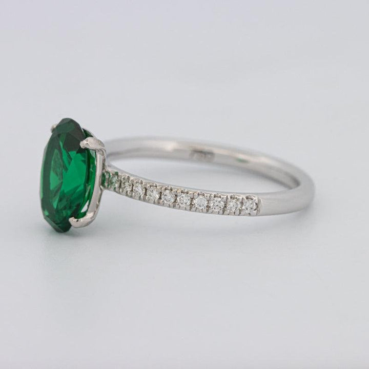 1.90 CT Oval Green Emerald Ring - ZIZOV DIAMONDS