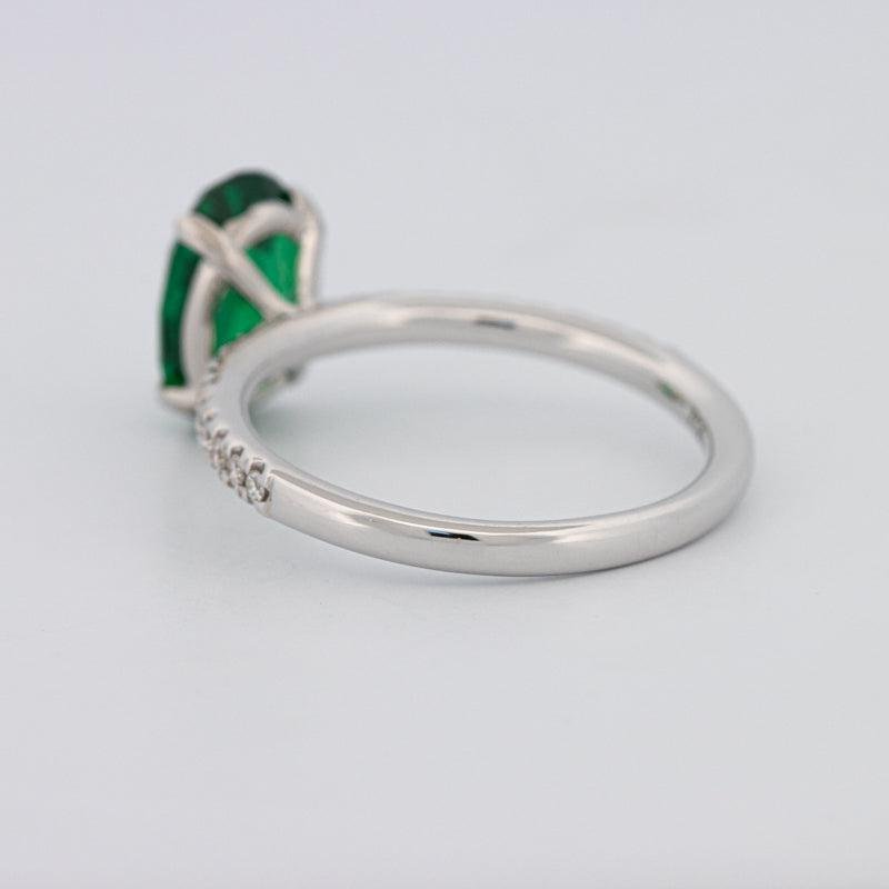 1.90 CT Oval Green Emerald Ring - ZIZOV DIAMONDS