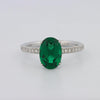 1.90 CT Oval Green Emerald Ring - ZIZOV DIAMONDS