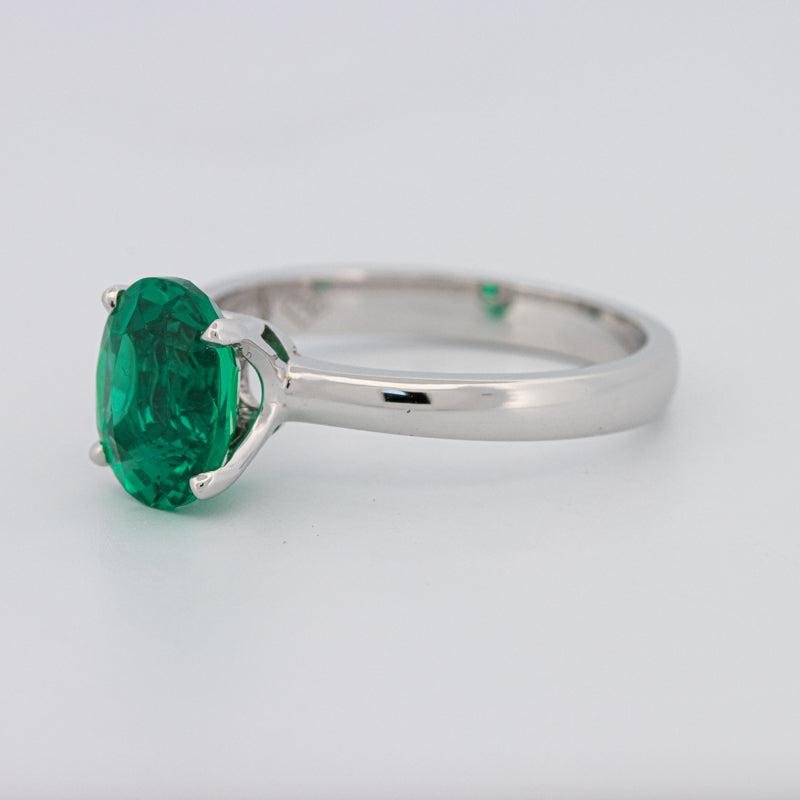 1.90 CT Oval Green Emerald Ring - ZIZOV DIAMONDS