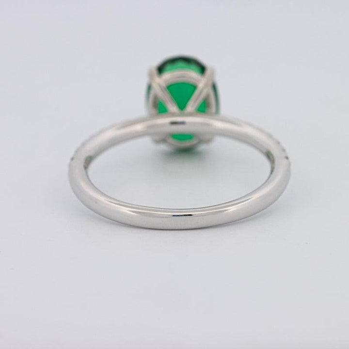 1.90 CT Oval Green Emerald Ring - ZIZOV DIAMONDS