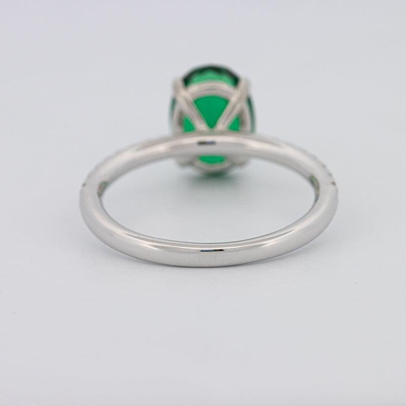 1.90 CT Oval Green Emerald Ring - ZIZOV DIAMONDS