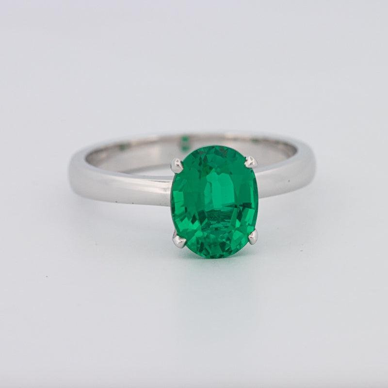 1.90 CT Oval Green Emerald Ring - ZIZOV DIAMONDS