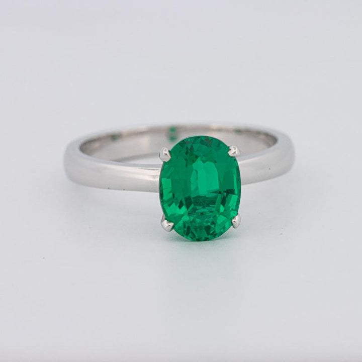 1.90 CT Oval Green Emerald Ring - ZIZOV DIAMONDS