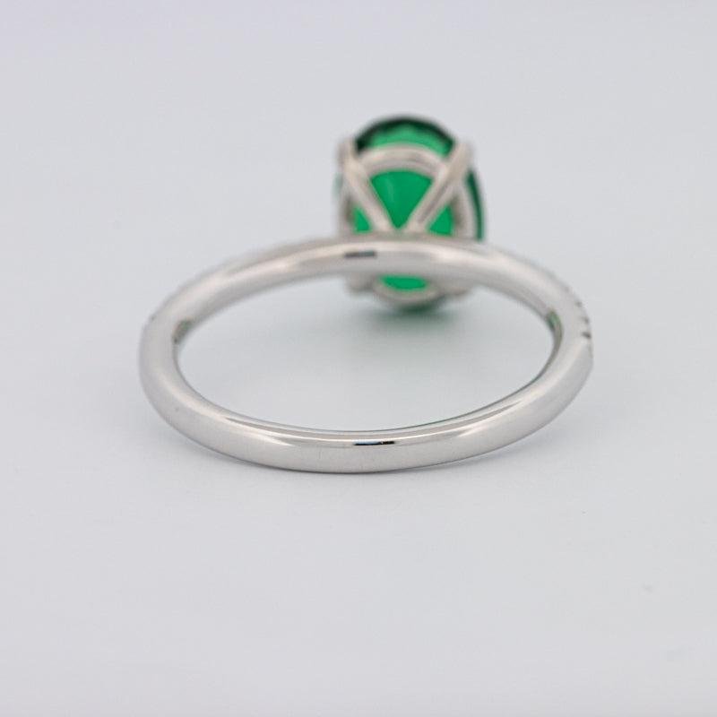 1.90 CT Oval Green Emerald Ring - ZIZOV DIAMONDS