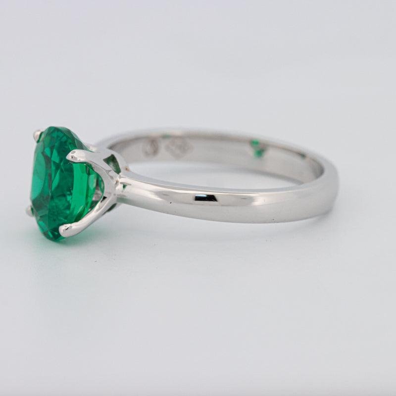 1.90 CT Oval Green Emerald Ring - ZIZOV DIAMONDS