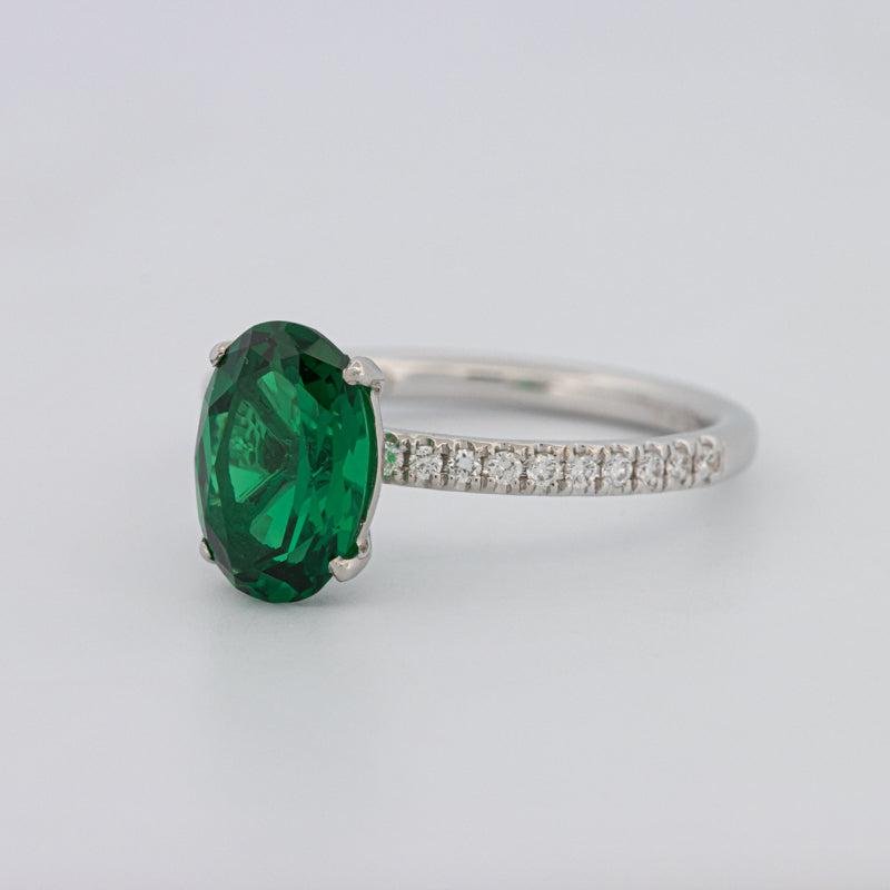 1.90 CT Oval Green Emerald Ring - ZIZOV DIAMONDS