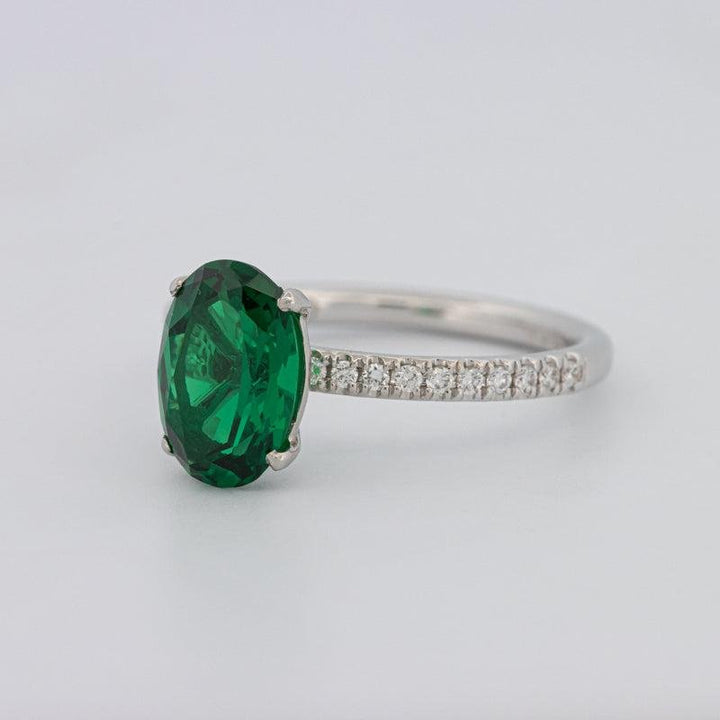 1.90 CT Oval Green Emerald Ring - ZIZOV DIAMONDS