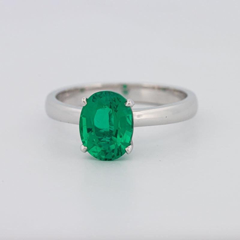 1.90 CT Oval Green Emerald Ring - ZIZOV DIAMONDS