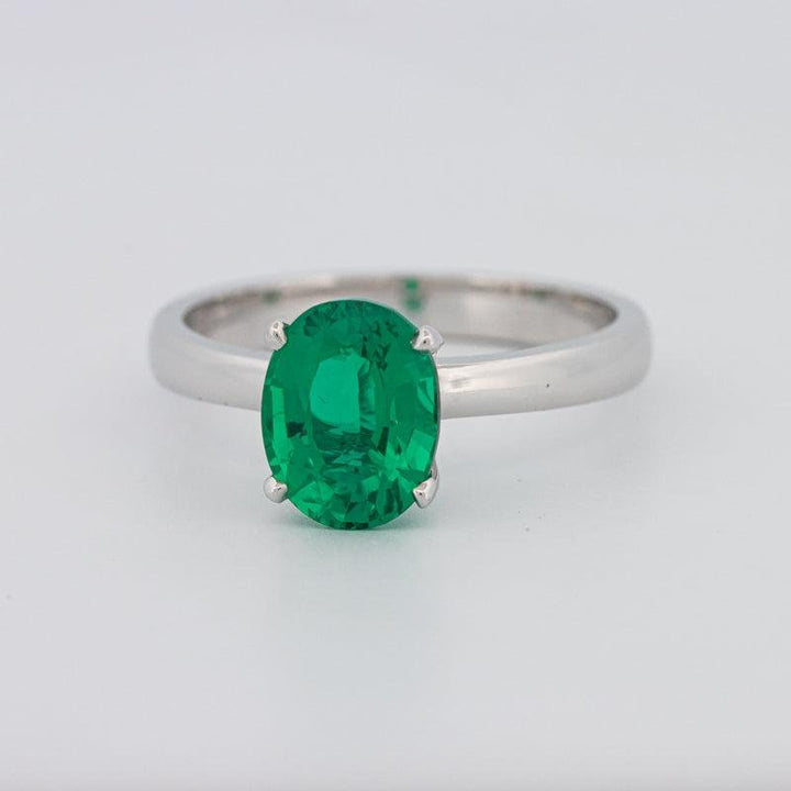 1.90 CT Oval Green Emerald Ring - ZIZOV DIAMONDS