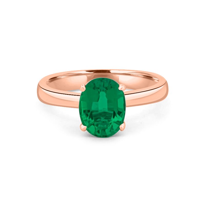 1.90 CT Oval Green Emerald Ring - ZIZOV DIAMONDS
